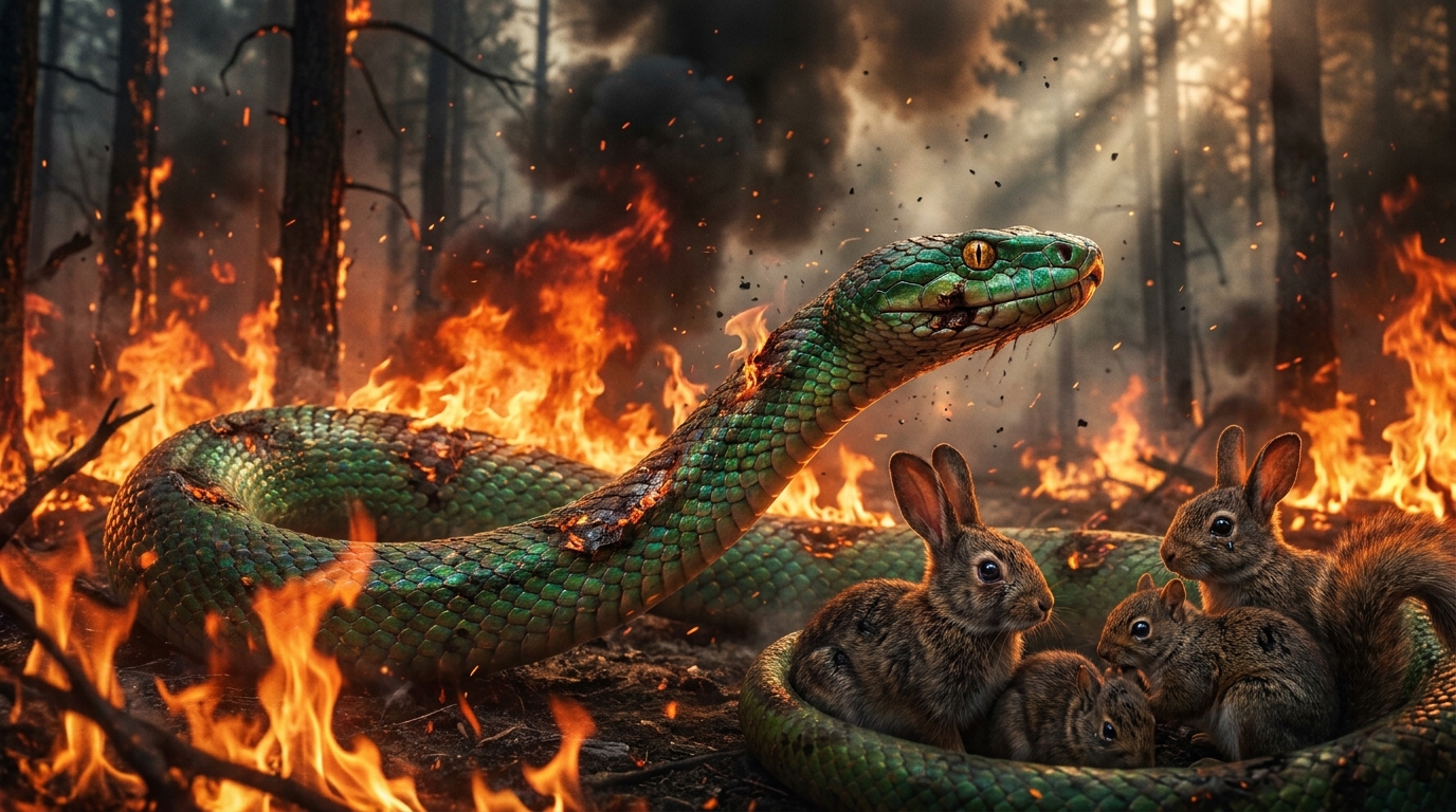 Quand Séraphin traversa les flammes pour sauver ceux qui criaient encore "le serpent va nous manger".